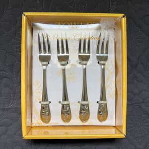 Towle Atrium Stainless Steel Cocktail Fork (Set of Four) NIB Home Dessert Silver